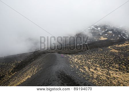 Scenery, Lava Fields And Craters Of Mt. Etna Volcano