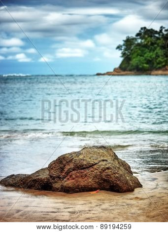 Beautiful beach landscape, amazing sea view, summer vacation on luxury beach resort, Manuel Antonio, National Park, Costa Rica, Central America