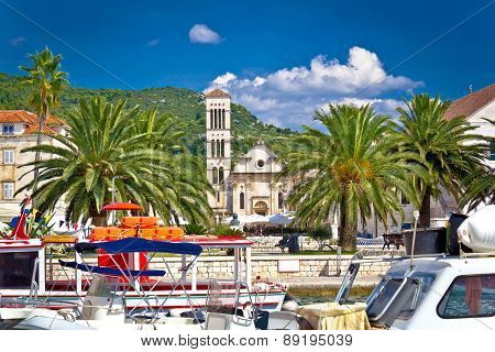 Idyllic Palm Waterfront Of Hvar