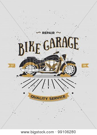 Vector logotype of vintage motorcycle.