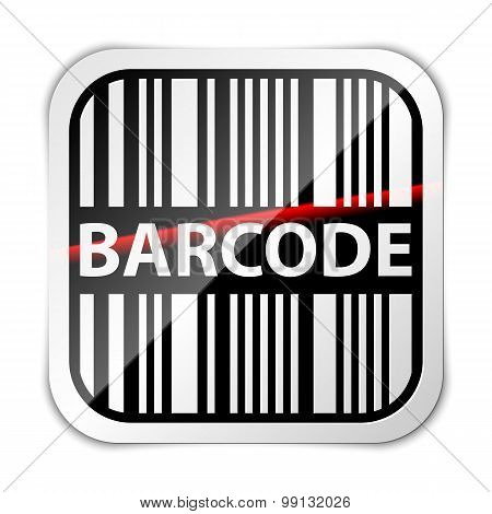 Barcode Icon With Red Laser Beam Vector Illustration