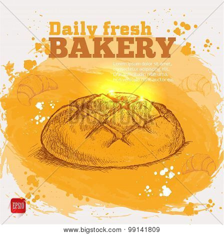 Vector sketch of fresh bread