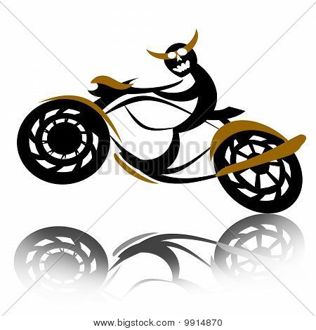 Teufel Biker auf Motorrad
