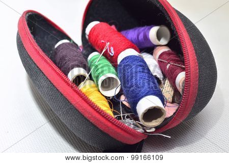 Colored Threads With Needles