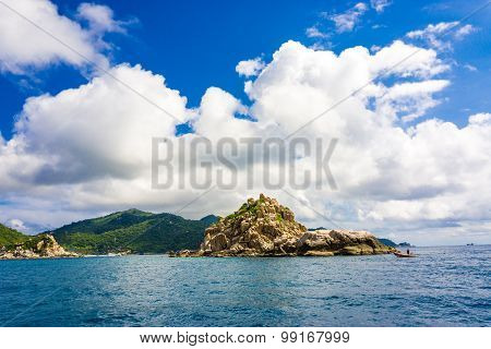 Rocks Mountain And Sea With Blue Sky