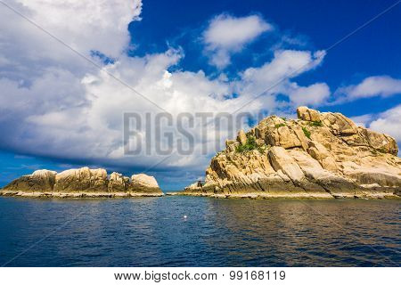 Rocks Mountain And Sea With Blue Sky