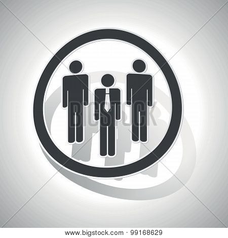Work group sign sticker, curved
