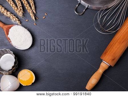 Ingredients And Utensils For Baking