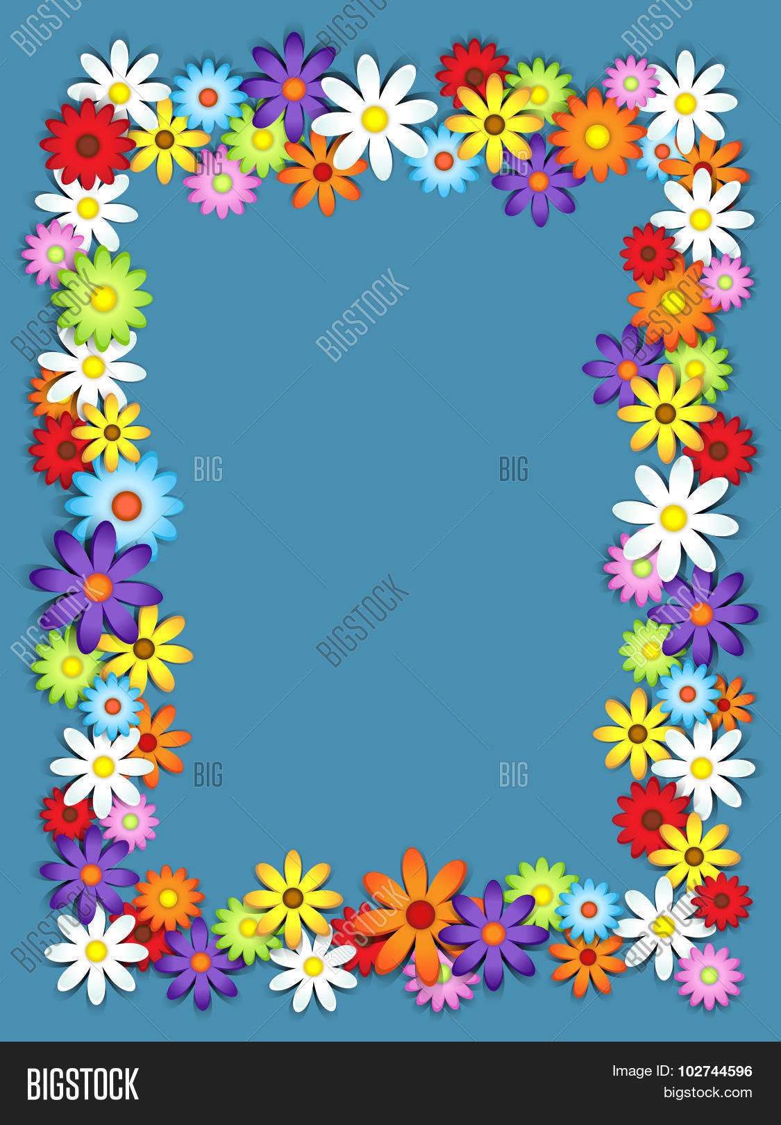 Colorful Flower Frame Vector & Photo (Free Trial) | Bigstock