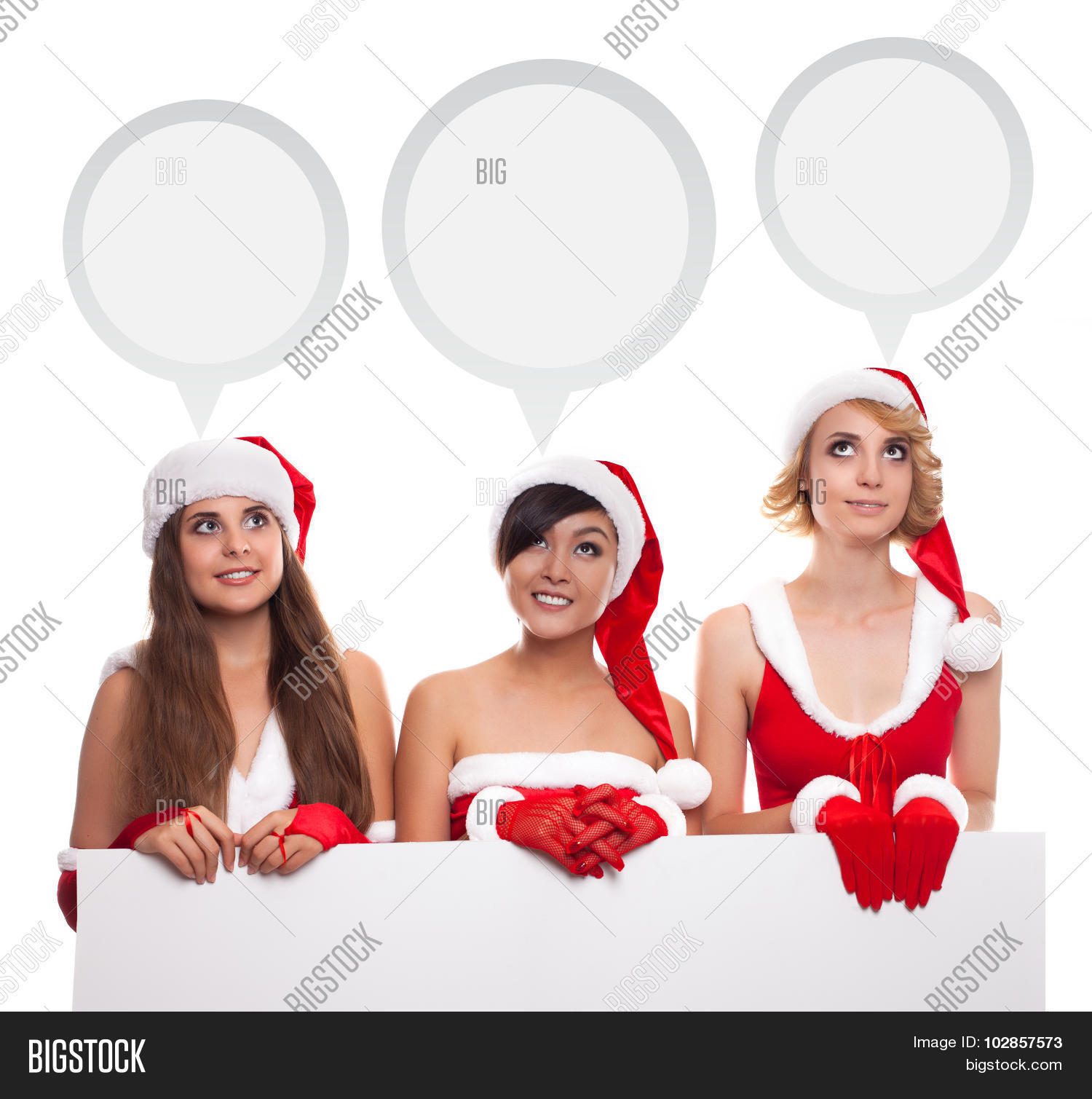 Photo inspiration: Visual Reference: Three Young Santa Image Photo Free Trial