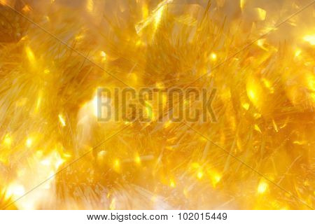 Soft golden Christmas lights - festive bokeh background.