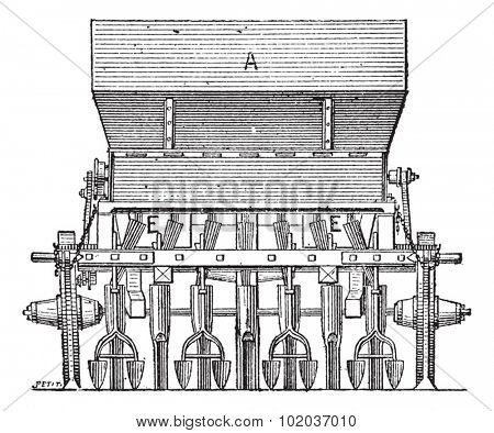 Hugh Planter, front view, vintage engraved illustration. Dictionary of Words and Things - Larive and Fleury - 1895