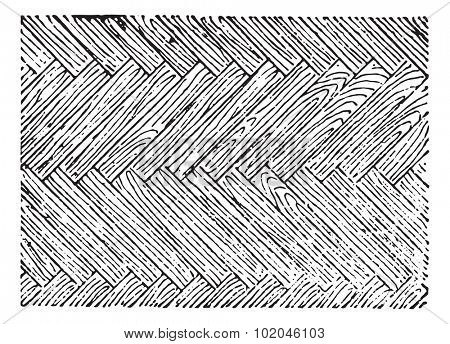 Parquetry, vintage engraved illustration. Dictionary of words and things - Larive and Fleury - 1895.