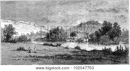 Berhan, vintage engraved illustration. Le Tour du Monde, Travel Journal, (1865).