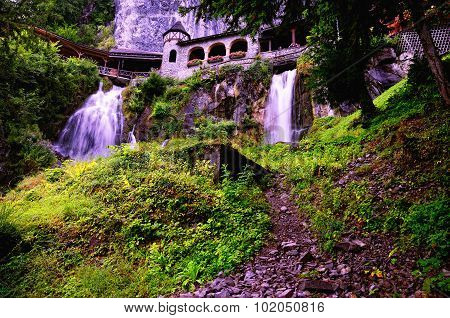 Saint Beatus Caves on Lake Thun in Beatenberg, Switzerland