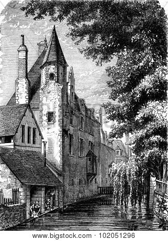 Vendome. Prison college, vintage engraved illustration. Journal des Voyages, Travel Journal, (1880-81).