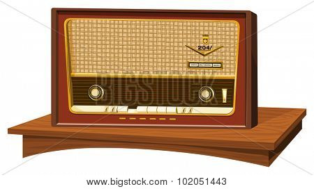 Vector illustration of an old radio.