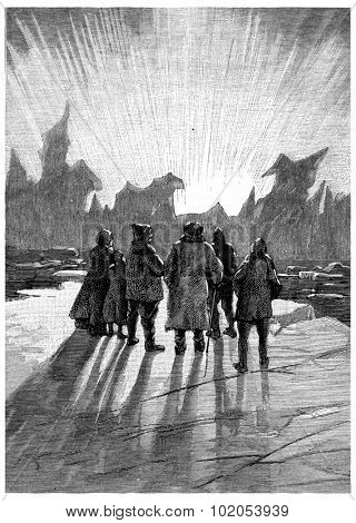 It was a wonder, vintage engraved illustration. Jules Verne Cesar Cascabel, 1890.