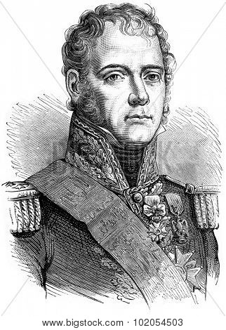 Ney, vintage engraved illustration. History of France 1885.