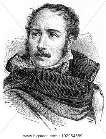 Eugene de Beauharnais, vintage engraved illustration. History of France 1885.