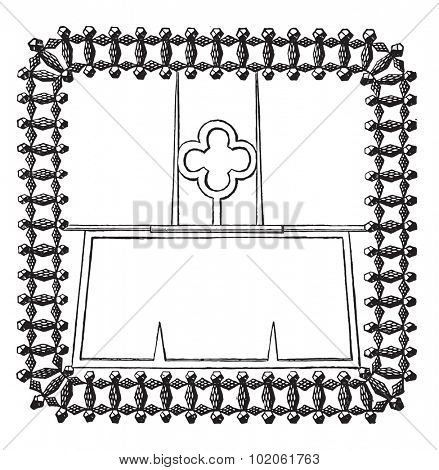 Shoe Buckle (1787), vintage engraved illustration. Industrial encyclopedia E.-O. Lami - 1875. 
