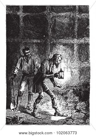 He began to browse the most secret corners, vintage engraved illustration. From 15 year's old captain book from Jules Verne - 1880 