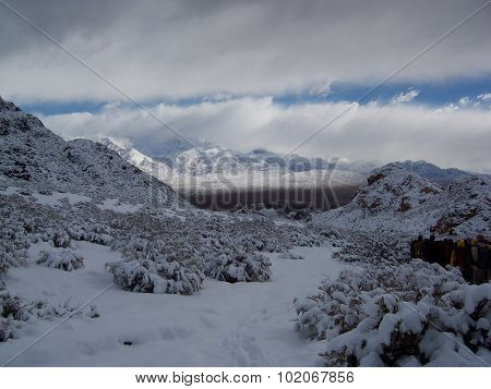 Snowed mountains in Uspallata