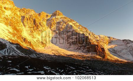 Illuminated Mt. Rincón 5364 masl