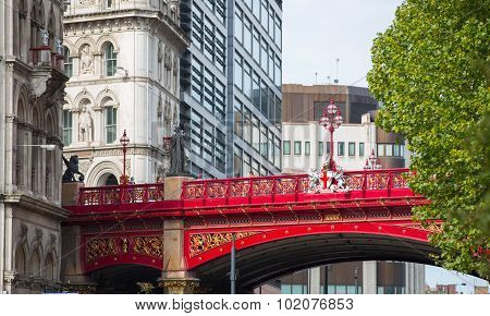 LONDON, UK - SEPTEMBER 19, 2015: Holborn Viaduct, 1863-1869.  Building cost was over £2 million (ove