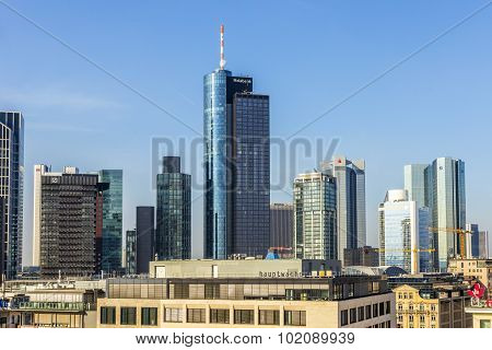 Aerial view of Frankfurt with Hauptwache