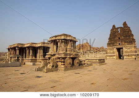 Sten vogn i Pia tempel, hampi