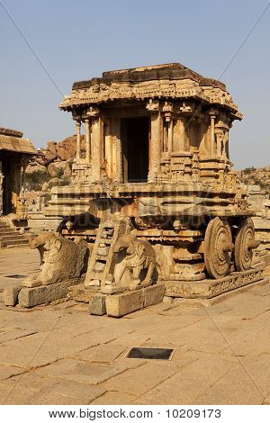 Sten vogn på Pia Temple, Hampi.