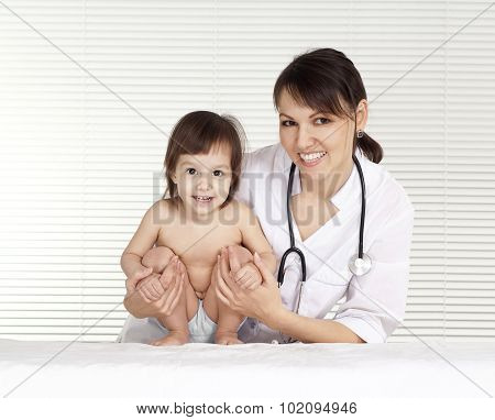 Female doctor with child