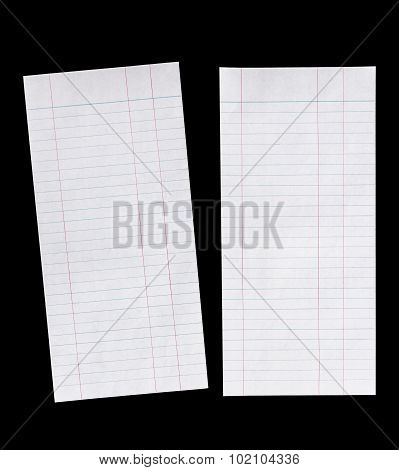 Lined Paper Isolated On Black Background
