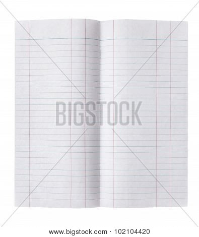 Lined Paper Isolated On White Background