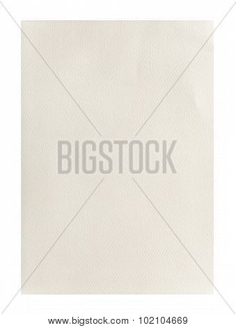 Yellow Rough Empty A4 Paper Isolated On White