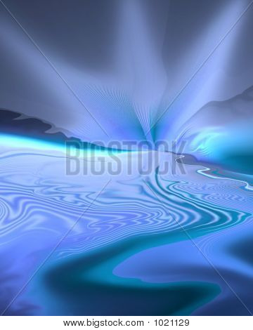 Paisagem surreal azul