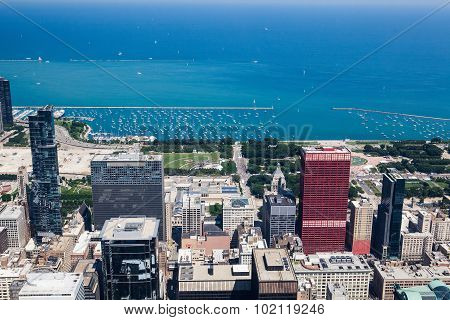View On Chicago Skyline Panorama