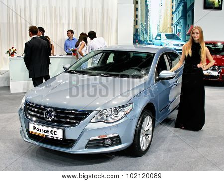 UFA, RUSSIA - JUNE 10: German motor car Volkswagen Passat CC on display at the annual Motor show 