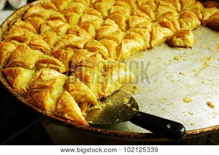 Photo of sweet pastry Arabic balaklava cookies.