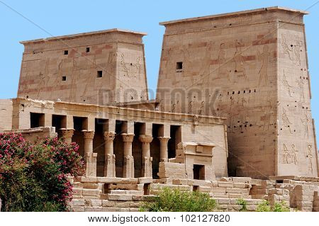 the Temple of Philae near Aswan Egypt.