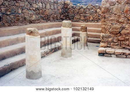 The Jewiah Synagogue of Masada Fortress Israel.