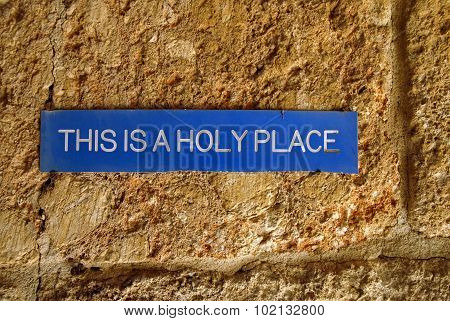 Photo of a sign in Ein Karem Jerusalem Israel rading 