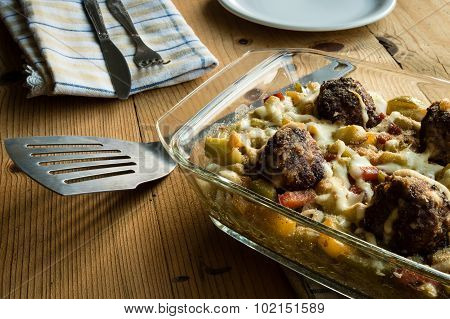 Pasta And Meatballs With Vegetables