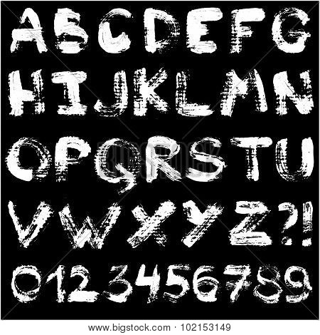 Hand drawn gouache alphabet.