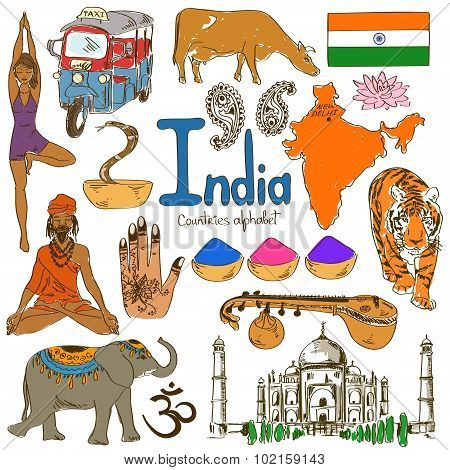 Collection Of Indian Icons.