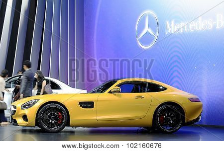 Yellow Mercedes Benz Sport Car