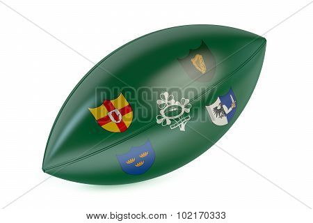 Rugby Ball With Flag Of Ireland