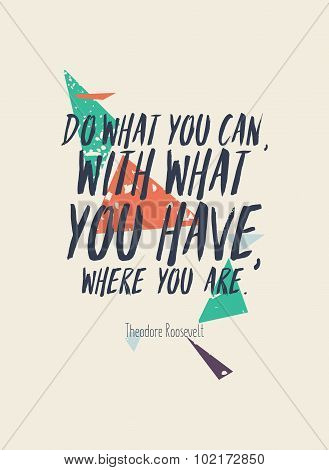 Creative poster with quote and grunge background