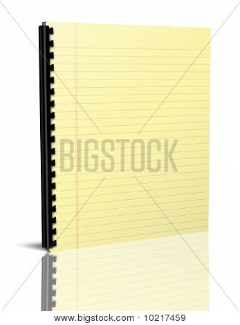 notebook med gule blade